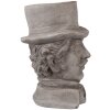 Clayre & Eef 6TE0554 Maceta Cabeza Piedra Gris 15x16x24 cm Estilo Campestre