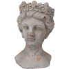 Clayre & Eef 6TE0555 Maceta Cabeza Piedra Gris 14x15x24 cm