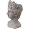 Clayre & Eef 6TE0555 Maceta Cabeza Piedra Gris 14x15x24 cm