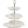 Clayre & Eef 6CE2048 Estantería de cerámica blanca Ø 26x31 cm Estilo romántico