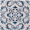 Clayre & Eef 6CE2053 Salvamanteles Cerámica Blanco Azul 15x15 cm Retro