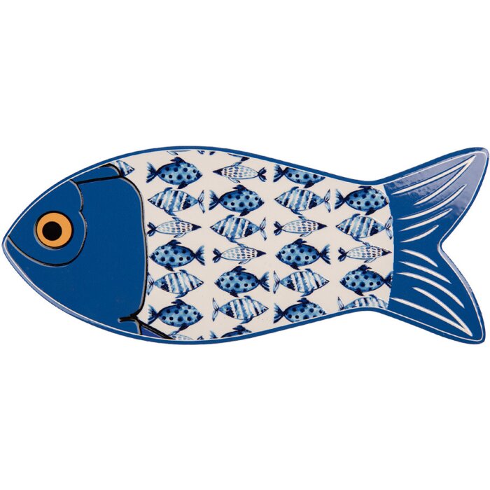 Clayre & Eef 6CE2059 Salvamanteles Azul Blanco 12x30x1 cm Cerámica