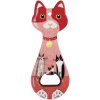 Clayre & Eef 6CE2066 Abrebotellas Gato Rojo 5x14x1 cm Cerámica Estilo Campestre