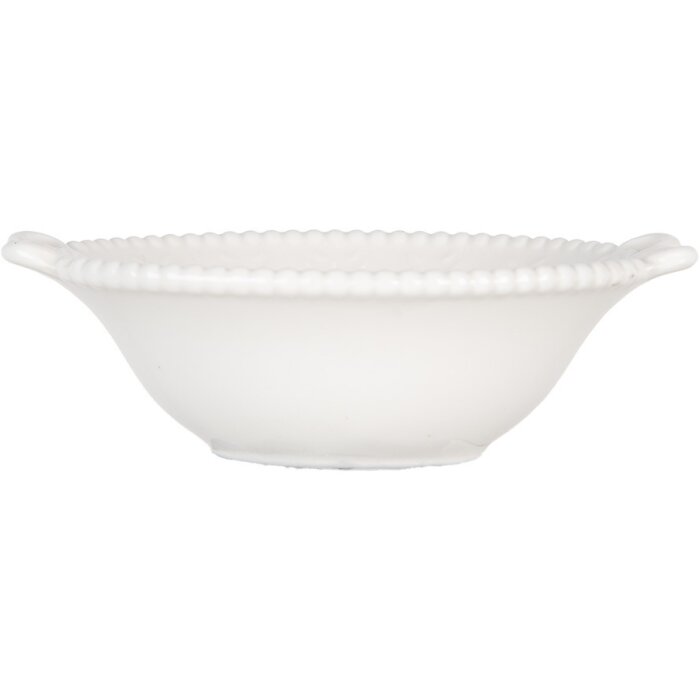 Clayre & Eef 6CEBO0200M Bol 12x8x4 cm 75 ml cerámica blanca estilo campestre