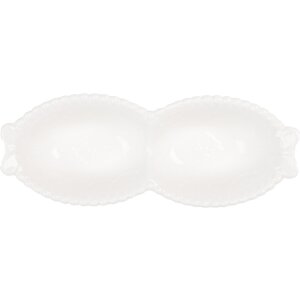 Clayre & Eef 6CEBO0202M Bol Blanco 18x7x3 cm 75 ml Cerámica Estilo Campestre
