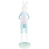 Clayre & Eef 6PR5198 Decoración Conejo Blanco Azul Ø 10x40 cm