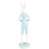 Clayre & Eef 6PR5198 Decoración Conejo Blanco Azul Ø 10x40 cm