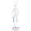Clayre & Eef 6PR5199 Decoración Conejo Blanco Azul Ø 10x40 cm