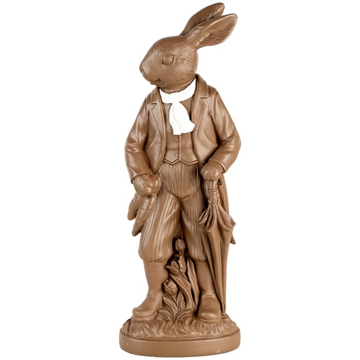 Clayre & Eef 6PR5201 Decoración Conejo Marrón Blanco 15x9x40 cm