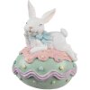 Clayre & Eef 6PR5212 Decoración Conejo sobre huevo 11x9x15 cm