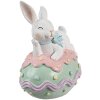 Clayre & Eef 6PR5212 Decoración Conejo sobre huevo 11x9x15 cm