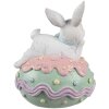 Clayre & Eef 6PR5212 Decoración Conejo sobre huevo 11x9x15 cm