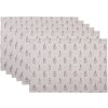 Clayre & Eef BNS40 Juego de 6 manteles individuales 48x33 cm Beige Gris Motivo Conejito