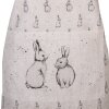 Clayre & Eef Delantal BNS41 Motivo Conejito Beige Gris 70x85 cm Algodón