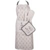 Clayre & Eef Delantal BNS41 Motivo Conejito Beige Gris 70x85 cm Algodón