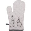 Clayre & Eef BNS44 Guante de horno 18x30 cm Beige Gris Motivo conejito Algodón