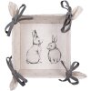 Clayre & Eef BNS47 Panera 35x35x8 cm Beige Gris con motivo conejito
