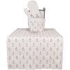 Clayre & Eef BNS64 Camino de Mesa 50x140 cm estilo campestre beige gris motivo conejo