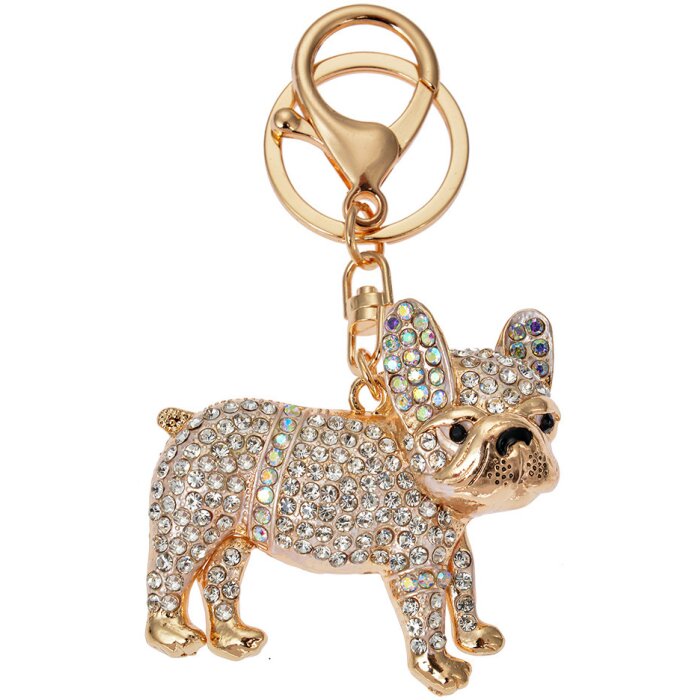 Juleeze JZKC0166 Llavero Bulldog Oro Strass 5x2x6 cm