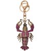 Juleeze JZKC0172 Llavero Langosta Color Dorado Morado Pedrería