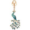 Juleeze JZKC0178 Llavero pavo real oro azul 6x2x12 cm
