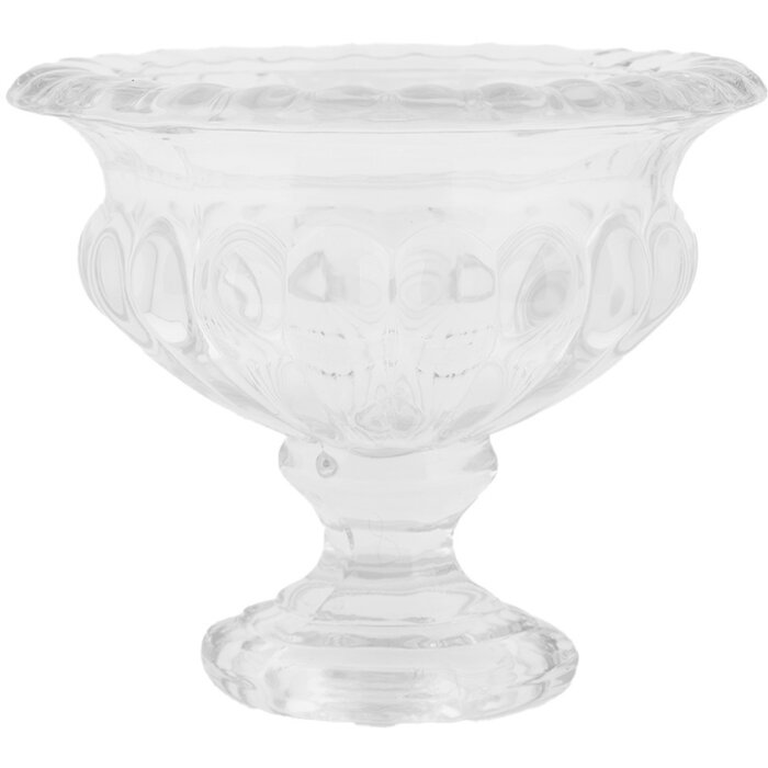 Clayre & Eef 6GL5032 Jarrón de Cristal Transparente Ø 13x11 cm Decoración Elegante