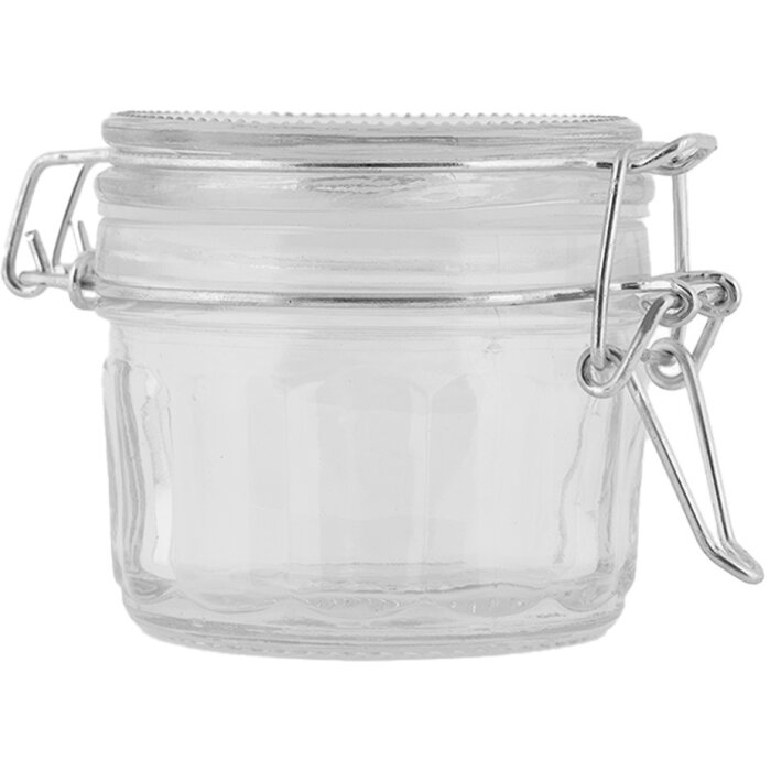 Clayre & Eef 6GL5034 Tarro con tapa 10x7x6 cm vidrio estilo campestre