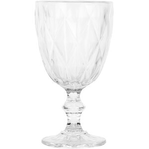 Clayre & Eef 6GL5046 Copa de vino 200ml diseño cortado Ø8xH16cm Transparente