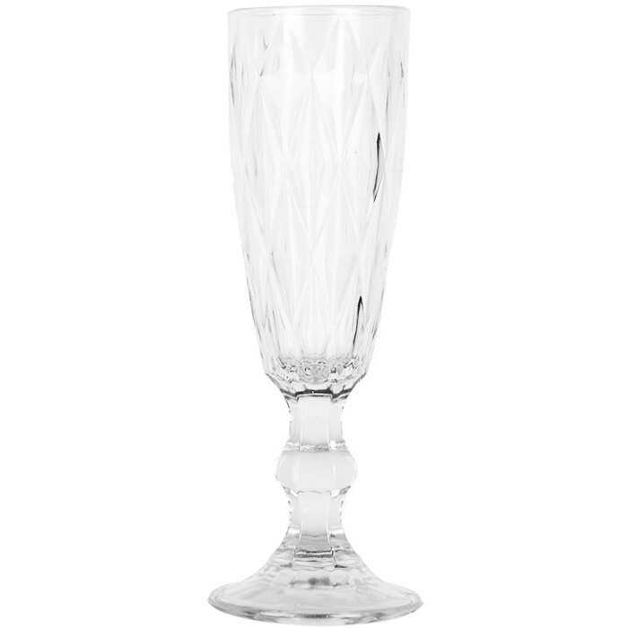 Clayre & Eef Copa de champán talla diamante Ø 7 cm altura 20 cm 175 ml