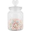 Clayre & Eef tarro de almacenaje tapa corazón Ø 11x20 cm vidrio estilo campestre