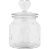 Clayre & Eef tarro de almacenaje tapa corazón cristal Ø11 cm H16 cm estilo country