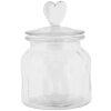 Clayre & Eef tarro de almacenaje tapa corazón cristal Ø11 cm H16 cm estilo country