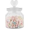 Clayre & Eef tarro de almacenaje tapa corazón cristal Ø11 cm H16 cm estilo country