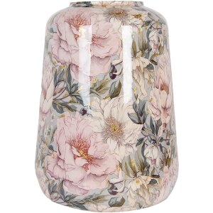 Clayre & Eef 65885 Jarrón Decorativo Gris Rosa...