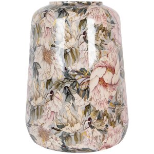 Clayre & Eef 65885 Jarrón Decorativo Gris Rosa...