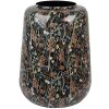Clayre & Eef 65886 Jarrón Decorativo Hierro Negro Marrón Ø 31x40 cm Diseño Botánico