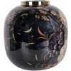 Clayre & Eef 65888 Jarrón Decorativo Hierro Negro Rosa Ø 29x29 cm