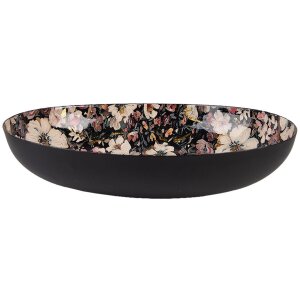 Clayre & Eef 65896 Bol Hierro Negro Floral 34x27x7 cm