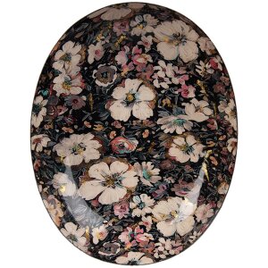 Clayre & Eef 65896 Bol Hierro Negro Floral 34x27x7 cm