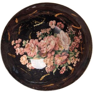 Clayre & Eef 65897 Bol Hierro Negro Dorado 21x20x8 cm...