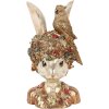 Clayre & Eef 6PR5090 Decoración Busto Conejo Oro Blanco 22x22x34 cm