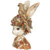 Clayre & Eef 6PR5090 Decoración Busto Conejo Oro Blanco 22x22x34 cm