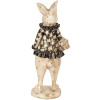 Clayre & Eef Conejo Decorativo 9x10x24 cm Figura Animal Poliresina Beige Negro