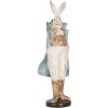 Clayre & Eef Conejo decorativo 13x12x38 cm Blanco Azul Country Style Poliresina