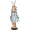 Clayre & Eef Conejo decorativo 13x12x38 cm Blanco Azul Country Style Poliresina