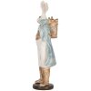 Clayre & Eef Conejo decorativo 13x12x38 cm Blanco Azul Country Style Poliresina