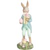 Clayre & Eef Conejo Decorativo Poliresina Pastel Estilo Campestre 5x5x13 cm