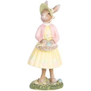 Clayre & Eef Conejo Decorativo Beige Amarillo 5x6x12...