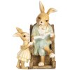 Clayre & Eef figura decorativa conejo estilo campestre poliresina 12x11x17 cm Beige