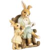 Clayre & Eef figura decorativa conejo estilo campestre poliresina 12x11x17 cm Beige